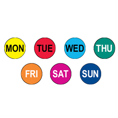 Day of the Week Day Labels Bulk Pack - InStock Labels