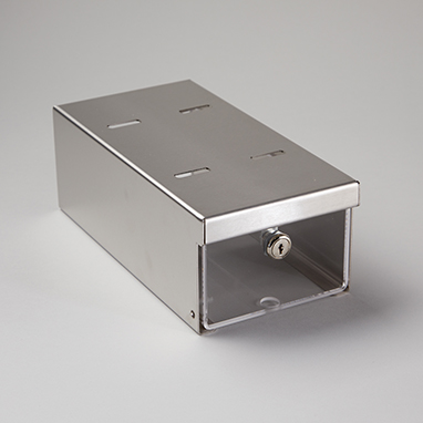 Item 3726 - Locking Refrigerator Box, Gray Drawer/Stainless Steel Bracket,  Slam Lock