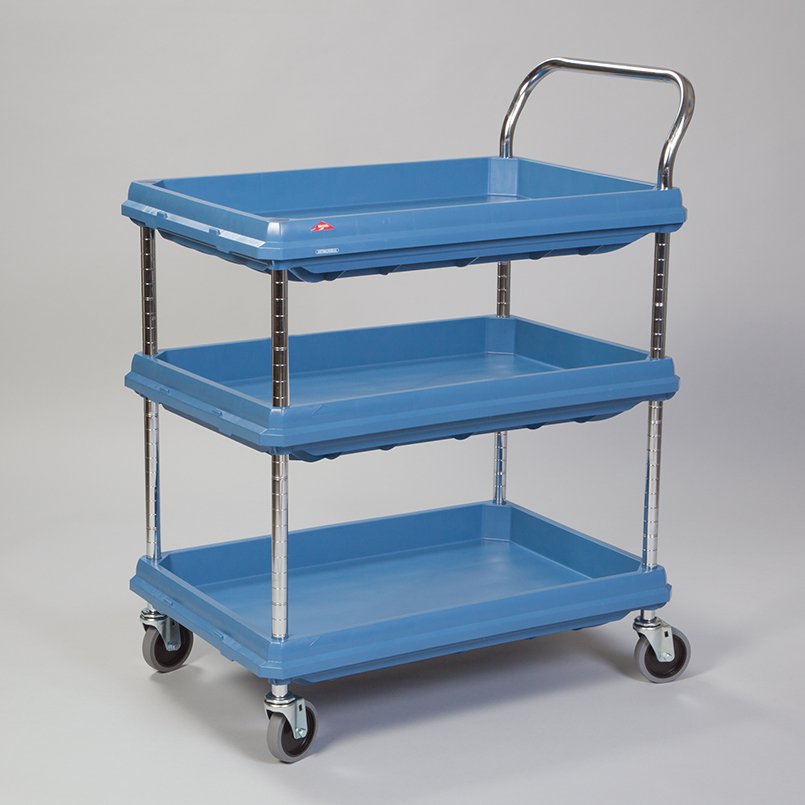 Metro CR1430DTOSC Drive-Thru Order Staging Prep Cart with Wire Shelving -  32 x 16 1/2 x 33 3/4