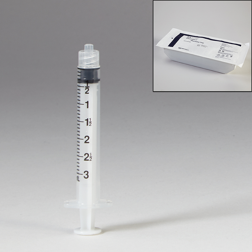 Item 20043-31 - Sterile Monoject™ Luer Lock Syringes, Pharmacy Tray, 3mL,  Case