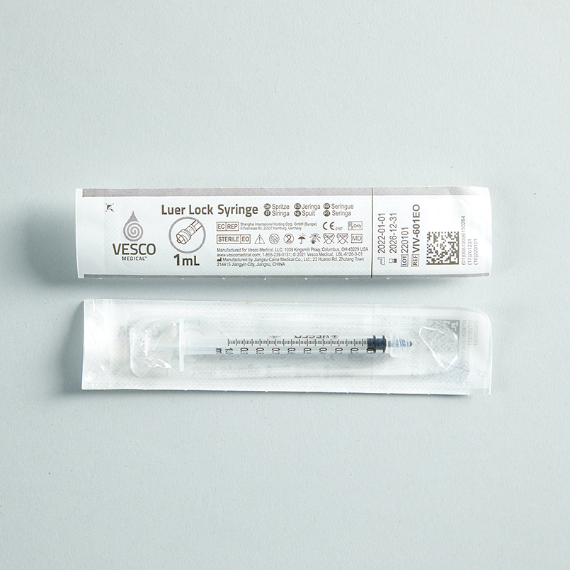 Item 20611 - Sterile Vesco Luer Lock Syringes, 1.0mL