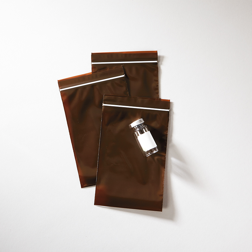 PUREVACY Amber Zip Bags 6 x 8, Brown Poly Zip Bags for