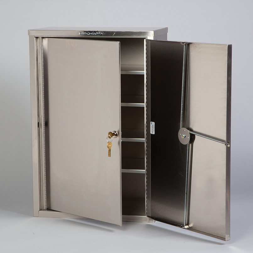 Item 8222 - Stainless Steel Narcotic Cabinet, 2 Locks, 2 Doors 